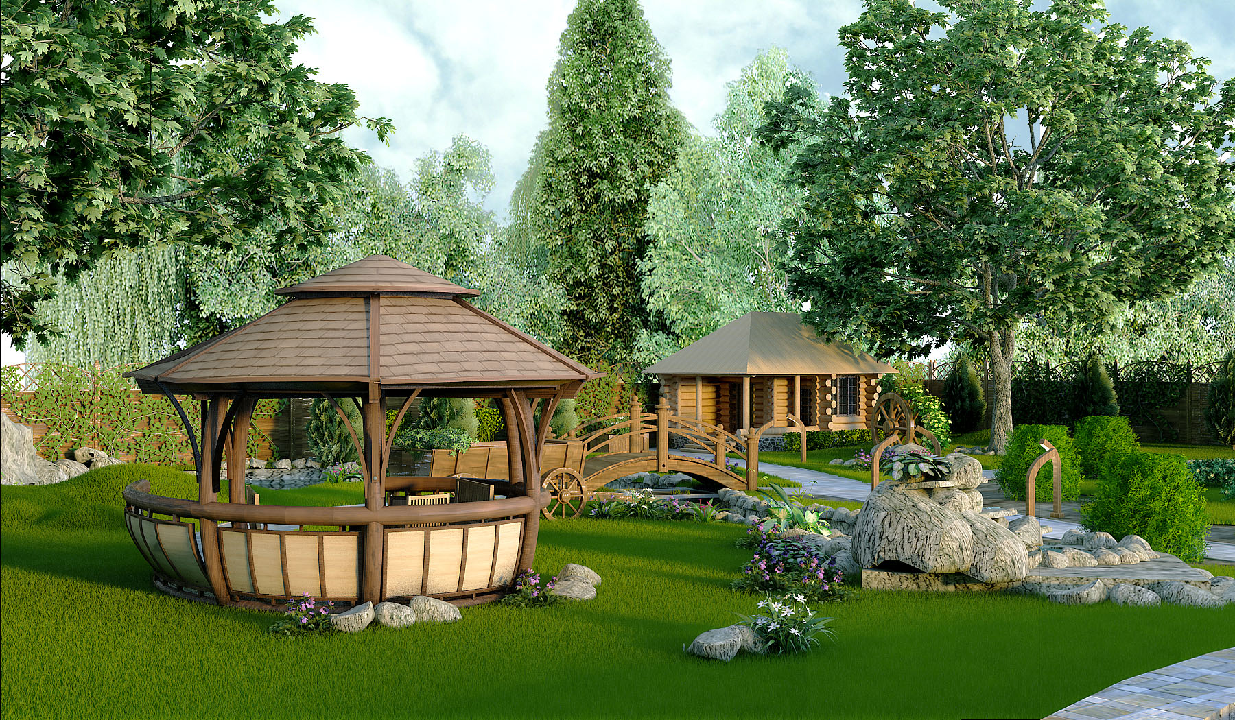 Красивый ландшафтный дизайн участка